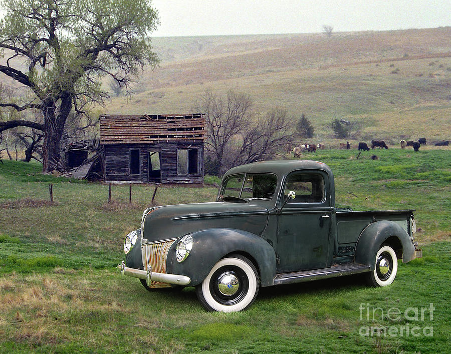 1940 Ford Pickup At The Old Homestead Photograph by Ron Long