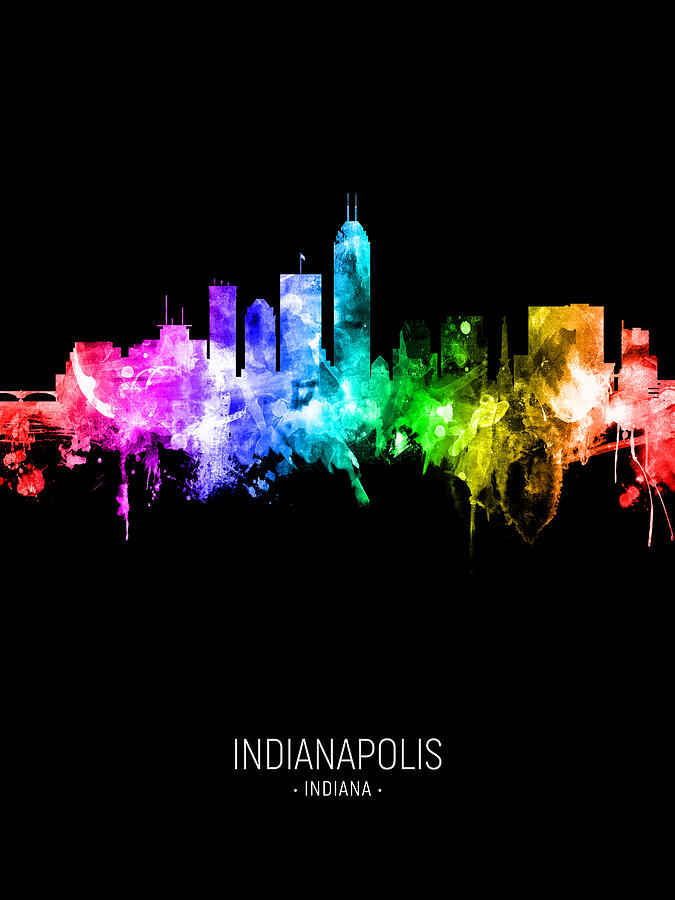 Indianapolis Indiana Skyline #40 Digital Art by Michael Tompsett