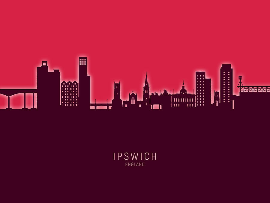 Ipswich England Skyline #40 Digital Art by Michael Tompsett