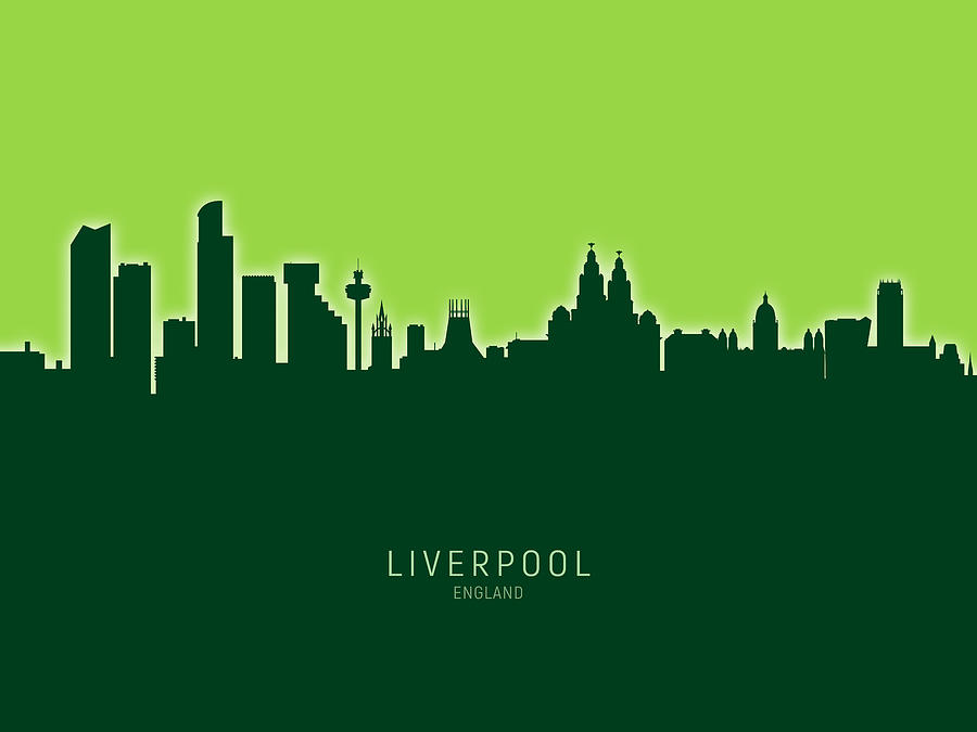 Liverpool England Skyline #40 Digital Art by Michael Tompsett