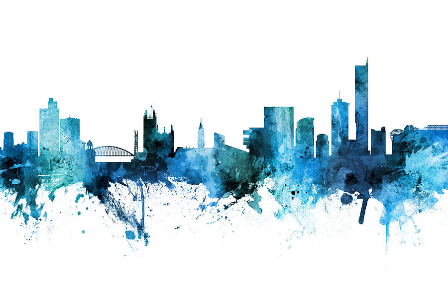Manchester Skyline Digital Art - Manchester England Skyline #40 by Michael Tompsett