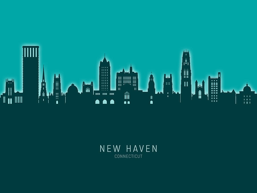New Haven Connecticut Skyline #40 Digital Art by Michael Tompsett