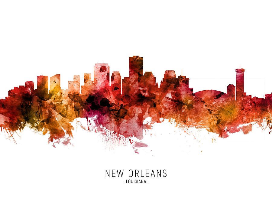 New Orleans Digital Art - New Orleans Louisiana Skyline #40 by Michael Tompsett