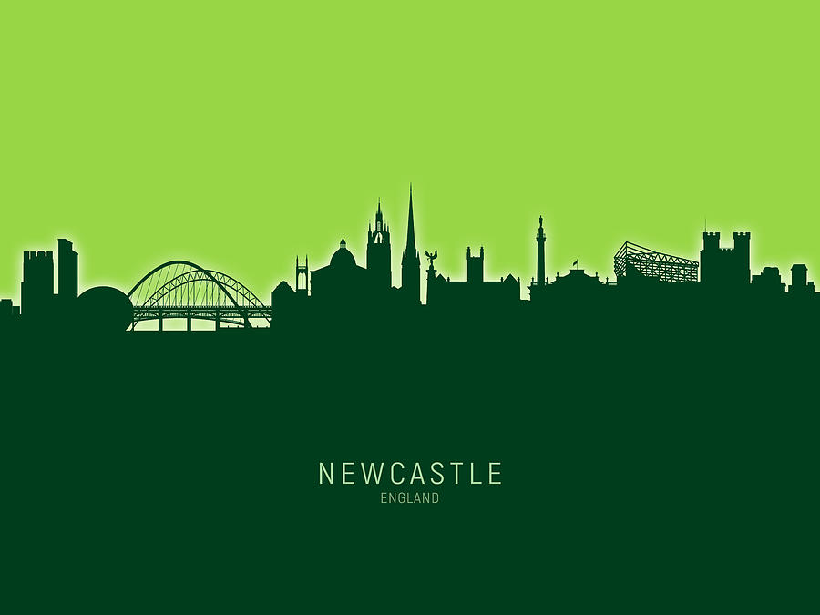 Newcastle England Skyline #40 Digital Art by Michael Tompsett