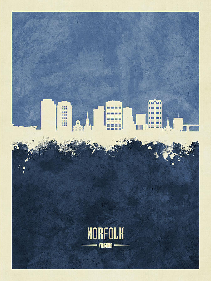 Norfolk Virginia Skyline #5 Digital Art by Michael Tompsett