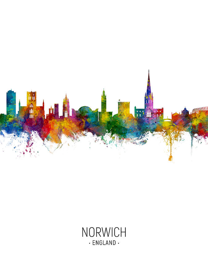 Norwich England Skyline #40 Digital Art by Michael Tompsett