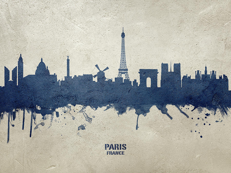 Paris France Skyline #40 Digital Art by Michael Tompsett