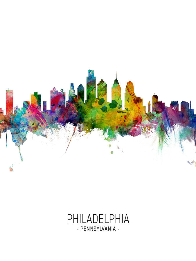 Philadelphia Pennsylvania Skyline #40 Digital Art by Michael Tompsett