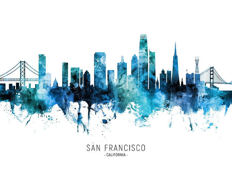 San Francisco California Skyline #40 Digital Art by Michael Tompsett