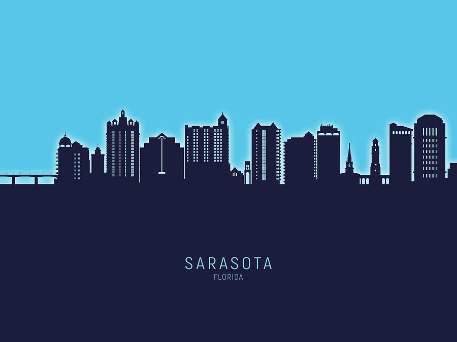 Sarasota Florida Skyline #40 Digital Art by Michael Tompsett