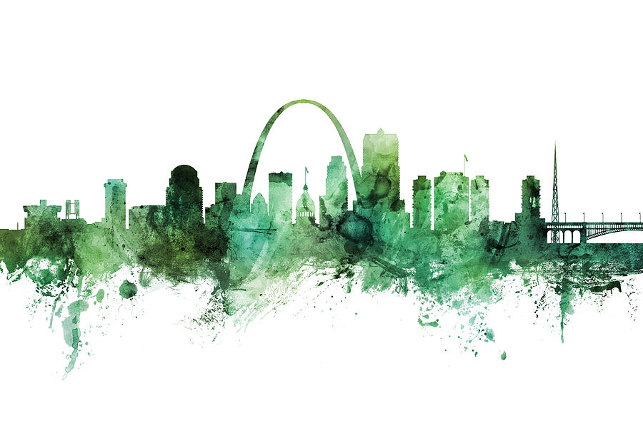 St Louis Missouri Skyline #40 Digital Art by Michael Tompsett