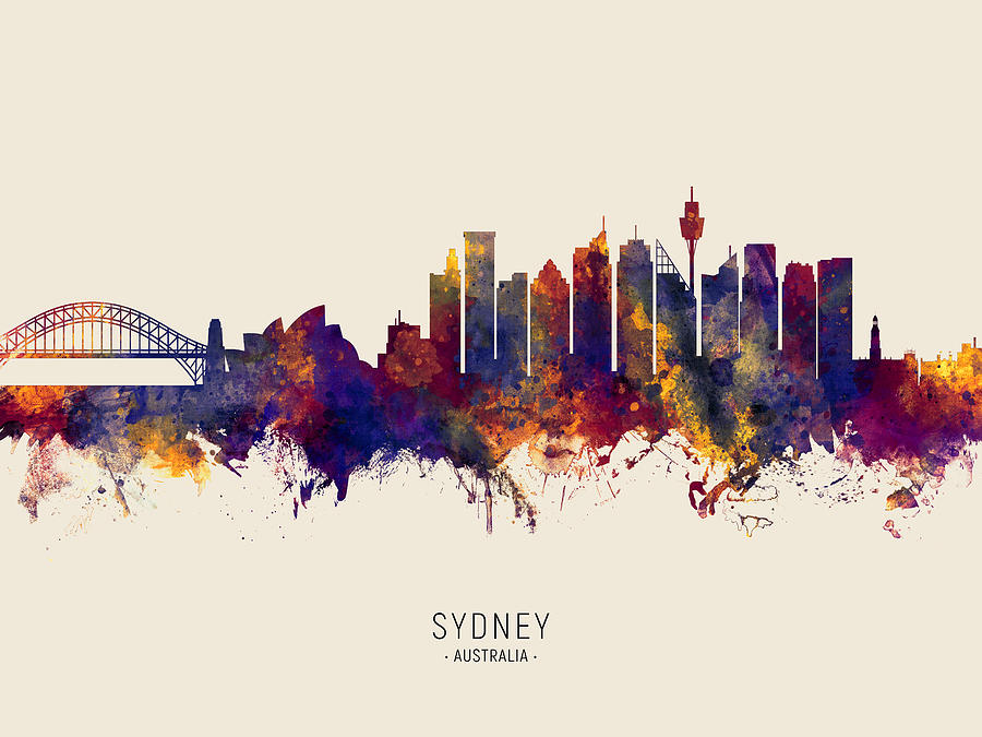 Sydney Skyline Digital Art - Sydney Australia Skyline #40 by Michael Tompsett