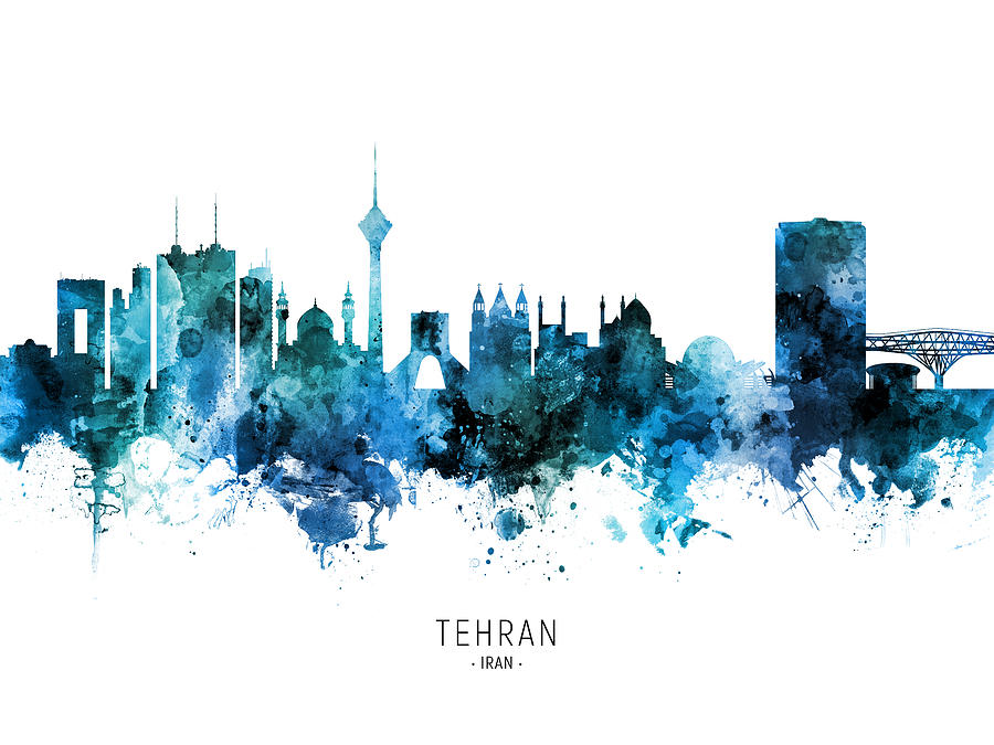 Tehran Iran Skyline #40 Digital Art by Michael Tompsett