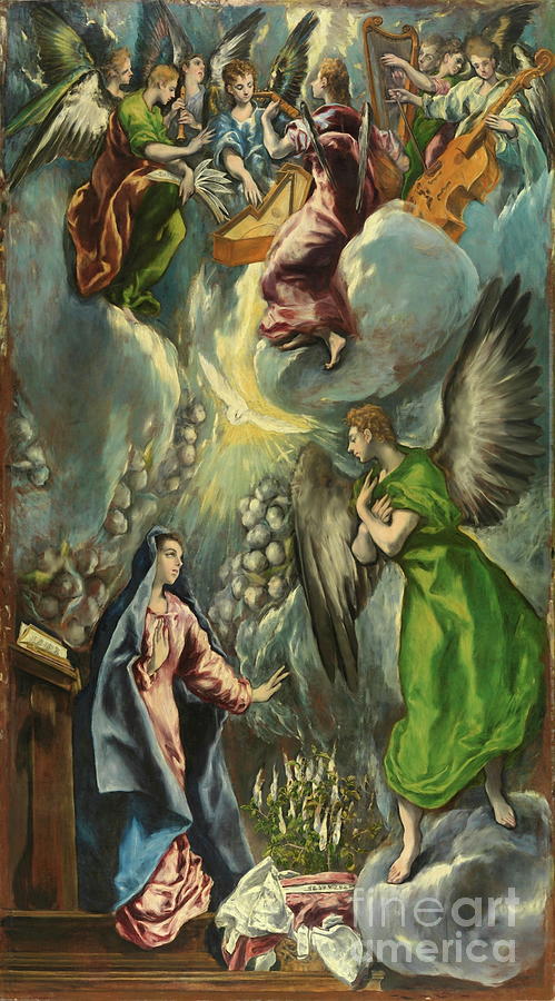 The Annunciation #40 Painting by El Greco