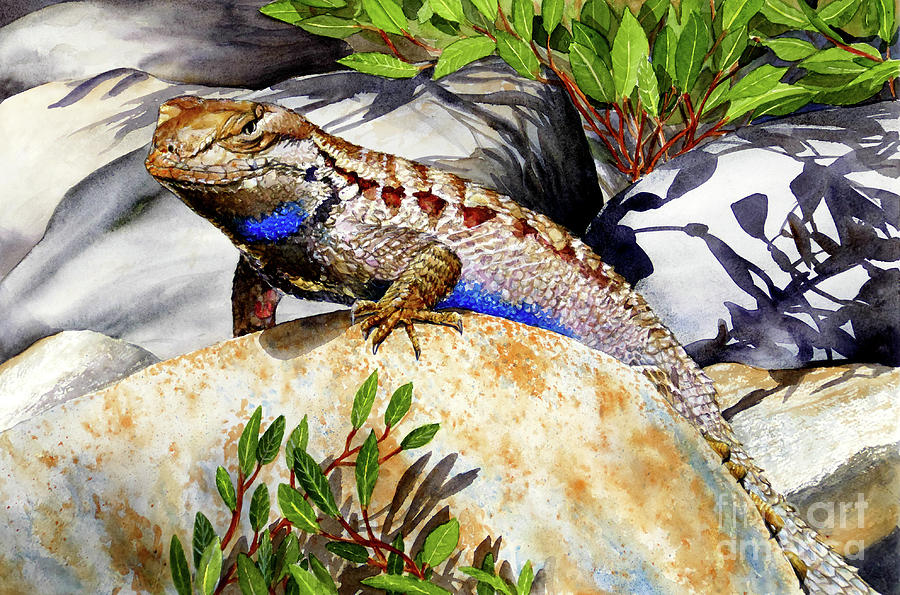 #408 Western Fence Lizard #408 Painting by William Lum