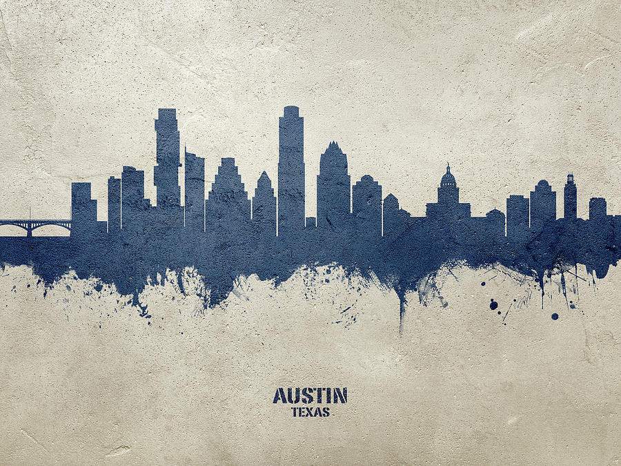 Austin Digital Art - Austin Texas Skyline #41 by Michael Tompsett