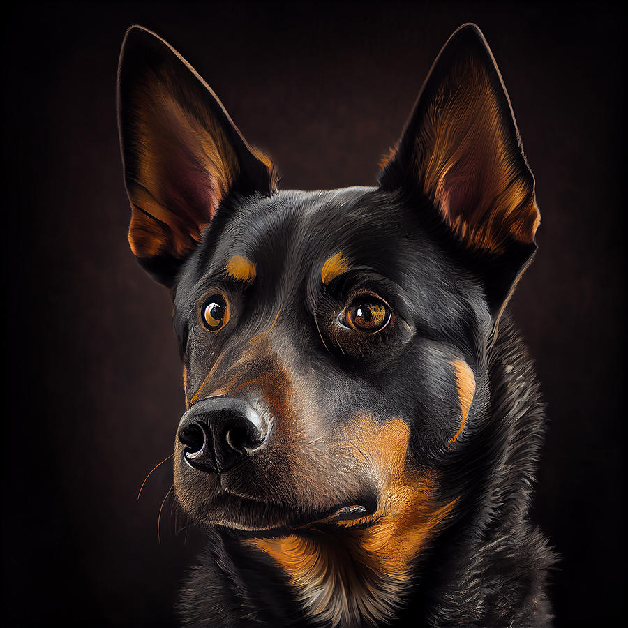 Dog Mixed Media - Australian Kelpie Dog Portrait #41 by Stephen Smith Galleries