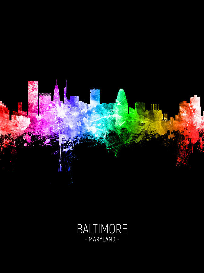 Baltimore Maryland Skyline #41 Digital Art by Michael Tompsett