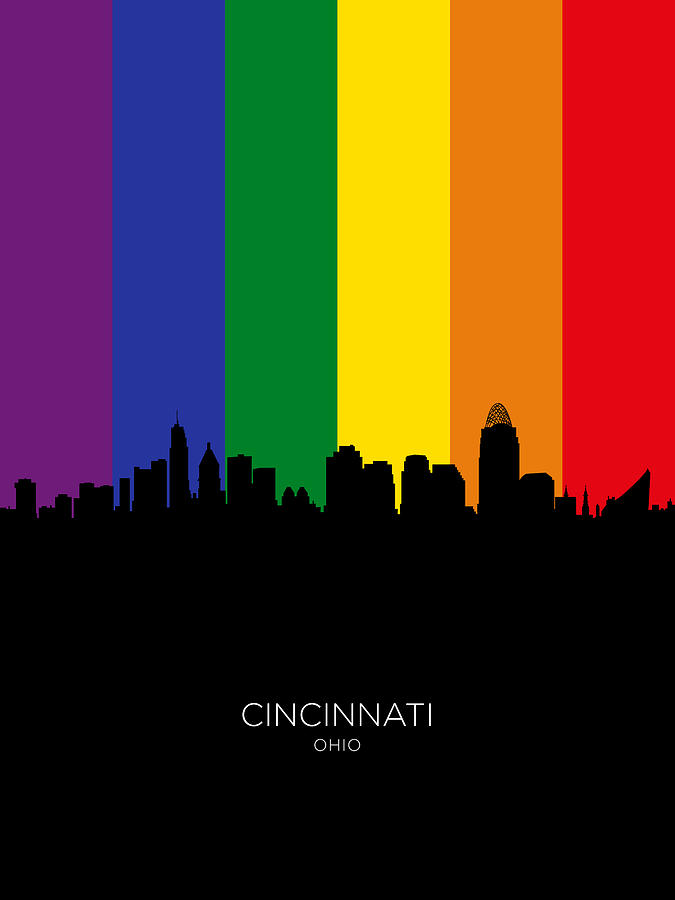 Cincinnati Ohio Skyline #41 Digital Art by Michael Tompsett