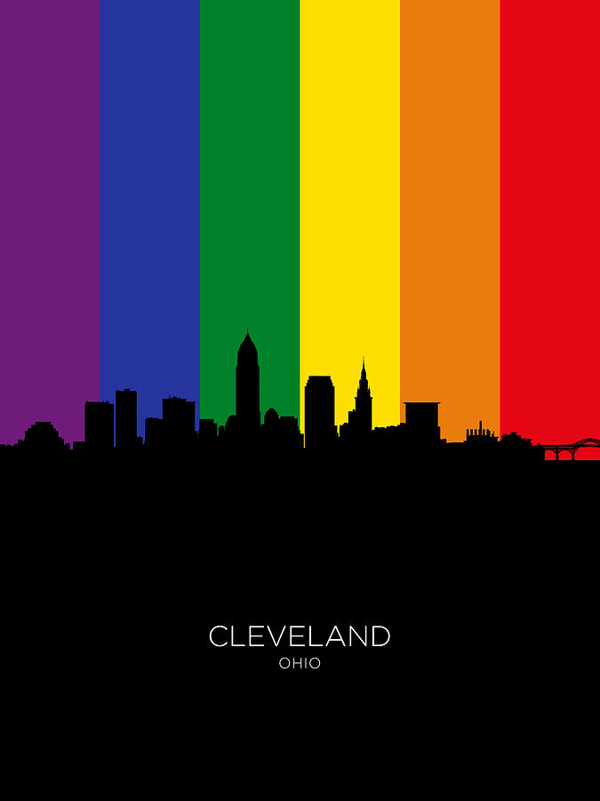 Cleveland Ohio Skyline #41 Digital Art by Michael Tompsett