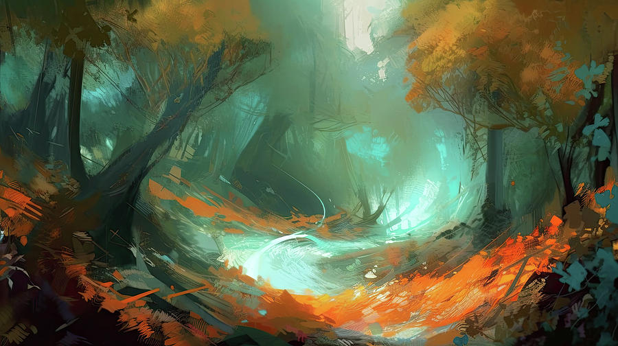 Generative AI illustration digital abstract impressionism painti ...