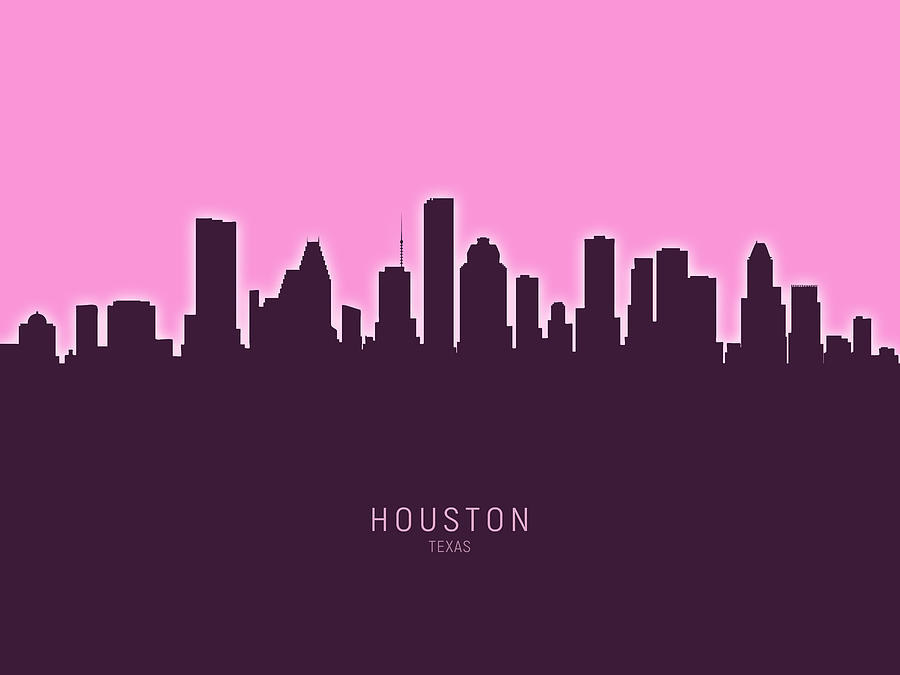 Houston Texas Skyline #41 Digital Art by Michael Tompsett