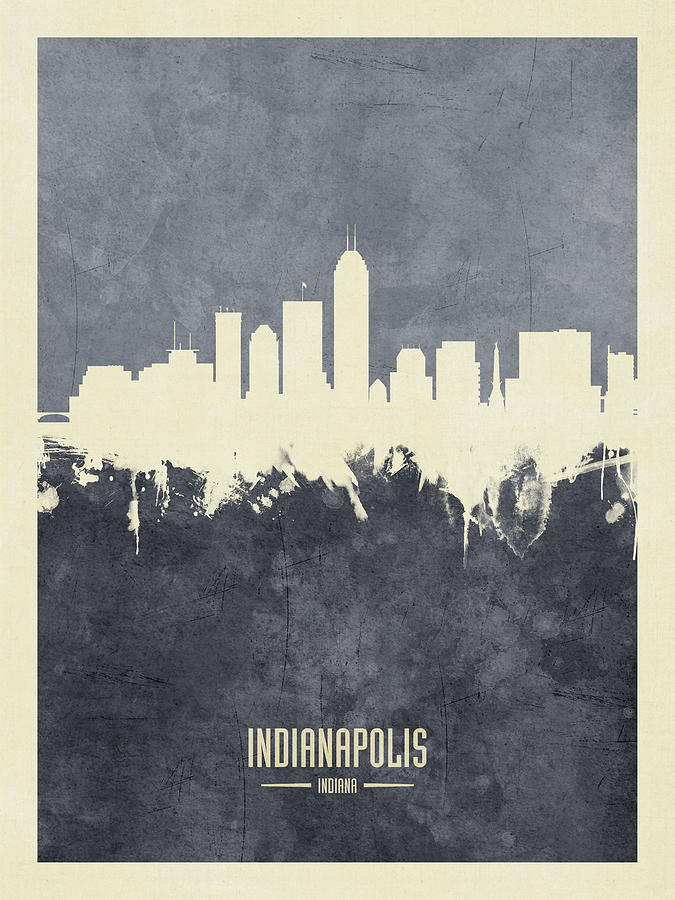 Indianapolis Indiana Skyline #41 Digital Art by Michael Tompsett