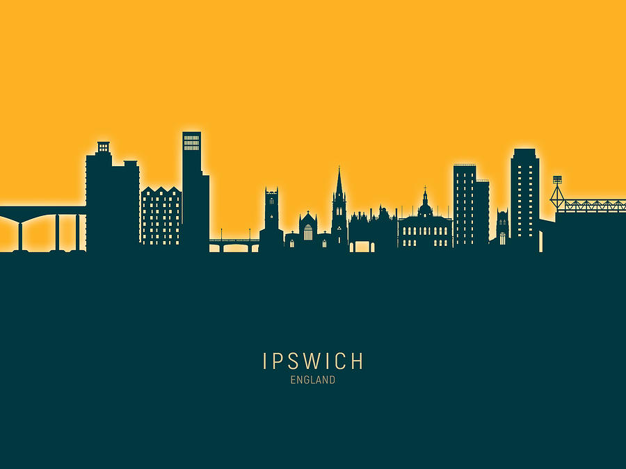 Ipswich England Skyline #41 Digital Art by Michael Tompsett
