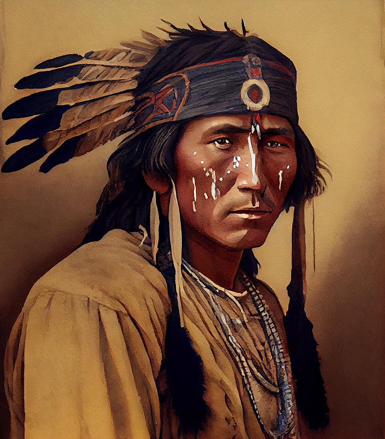 native American Indian masterful photoreal wate by Asar Studios Digital ...