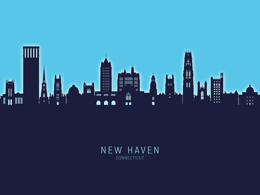 New Haven Connecticut Skyline #41 Digital Art by Michael Tompsett