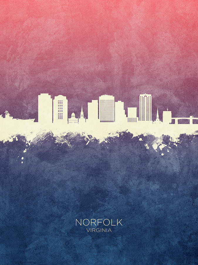 Norfolk Virginia Skyline #4 Digital Art by Michael Tompsett