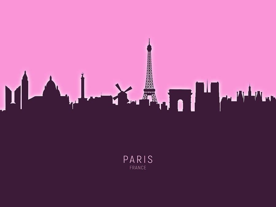Paris France Skyline #41 Digital Art by Michael Tompsett