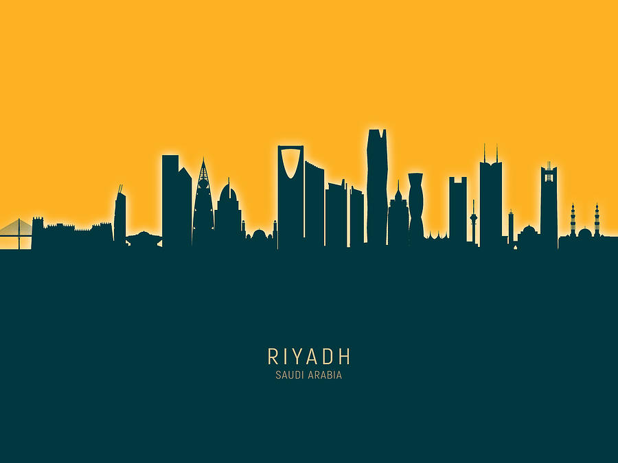 Riyadh Saudi Arabia Skyline #41 Digital Art by Michael Tompsett - Fine ...