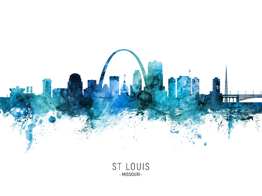 St Louis Missouri Skyline #41 Digital Art by Michael Tompsett