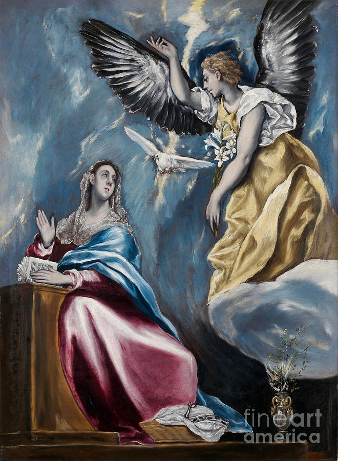 The Annunciation #41 Painting by El Greco