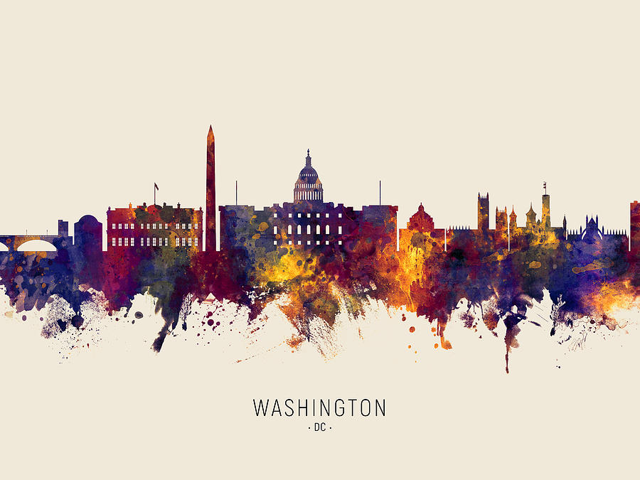 Washington DC Skyline #41 Digital Art by Michael Tompsett