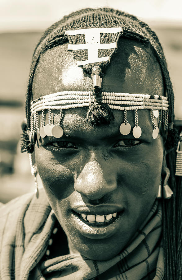 Portrait Maasai Warrior TZA 4127 Photograph by Amyn Nasser