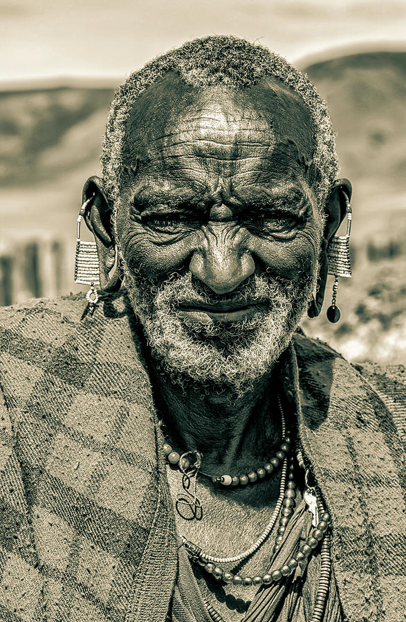 Maasai Chief Ngorongoro Tanzania 4147 Photograph by Amyn Nasser