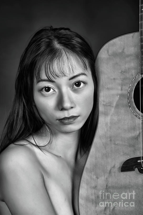 Nude With Guitar B And W Photograph By Kendree Miller Fine