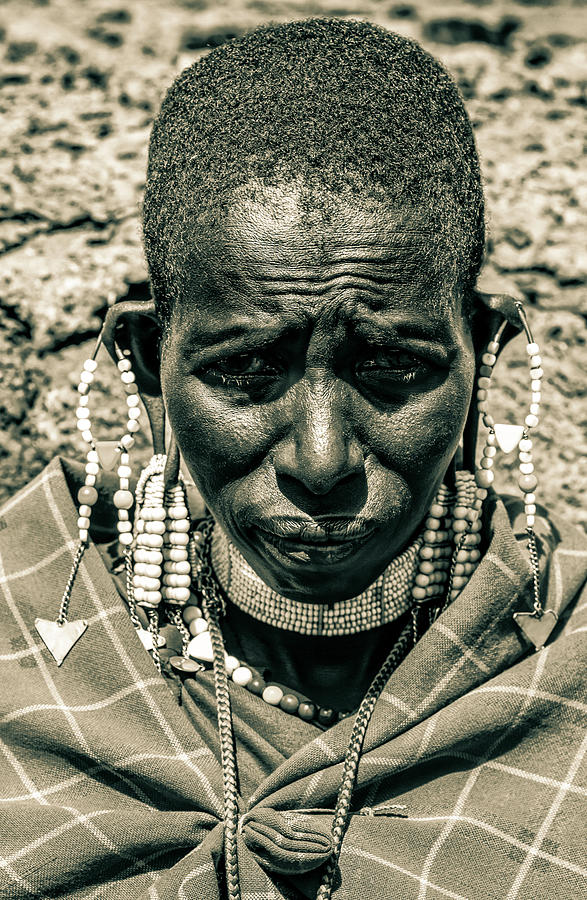 Maasai Elder Woman Tanzania 4155 Photograph by Amyn Nasser