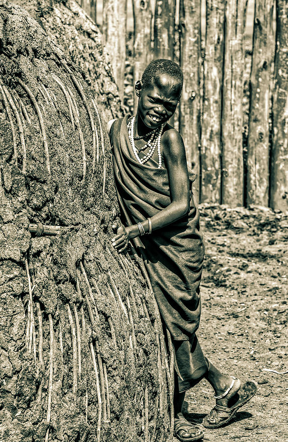 Portrait Young Maasai Girl 4157 Photograph by Amyn Nasser