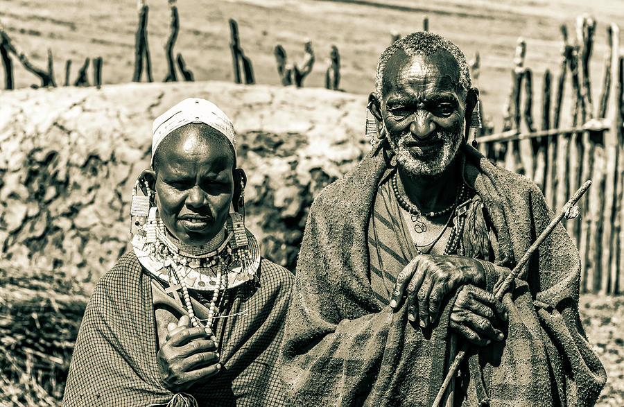 Father Daughter Maasai Portrait TZA 4197 Photograph by Amyn Nasser