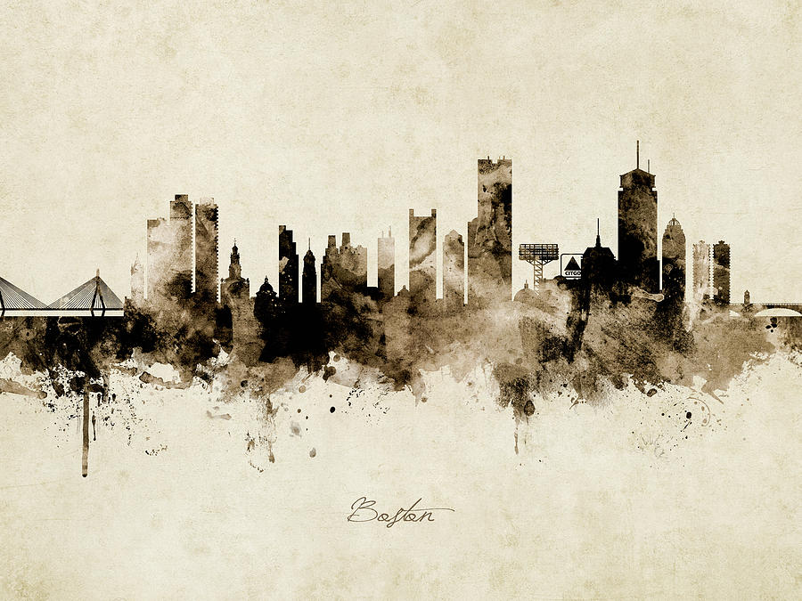 Boston Massachusetts Skyline #42 Digital Art by Michael Tompsett