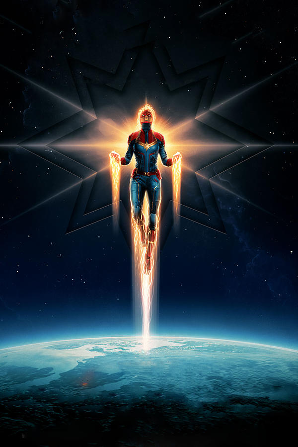 Captain Marvel 2019 Digital Art by Geek N Rock