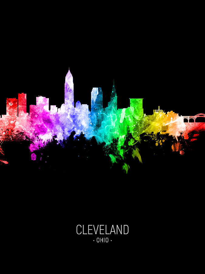 Cleveland Ohio Skyline #42 Digital Art by Michael Tompsett
