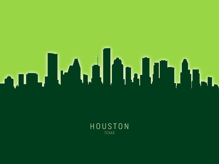 Houston Texas Skyline #42 Digital Art by Michael Tompsett