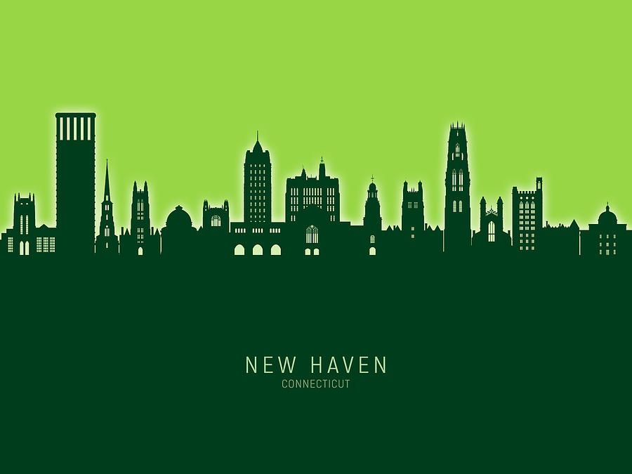 New Haven Connecticut Skyline #42 Digital Art by Michael Tompsett