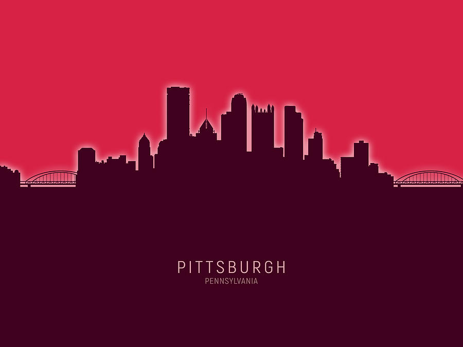 Pittsburgh Pennsylvania Skyline #42 Digital Art by Michael Tompsett