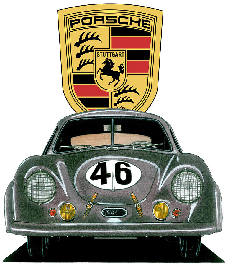 Porsche 356 SL Coupe Gmund 1951 24 Hours of Le Mans Drawing by ...