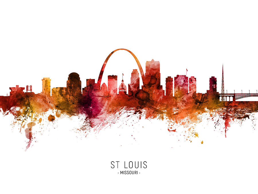 St Louis Missouri Skyline #42 Digital Art by Michael Tompsett